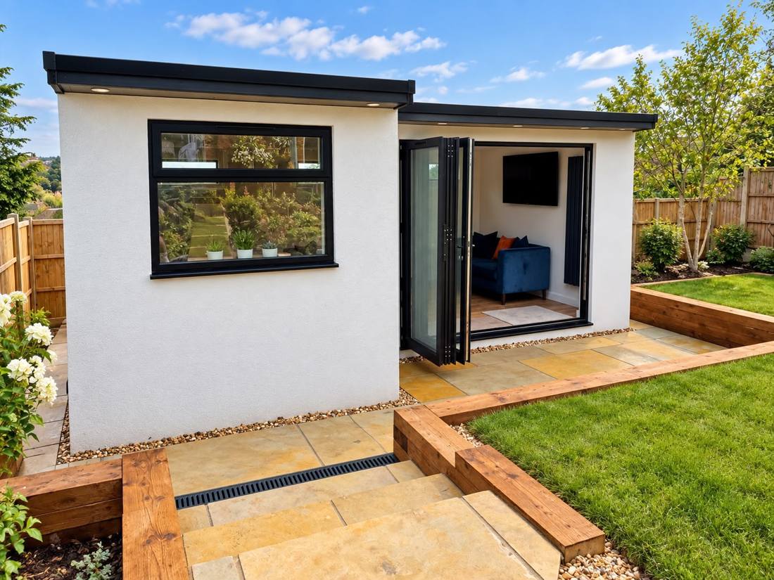 The finished Crafted Burrow garden room in Pinner